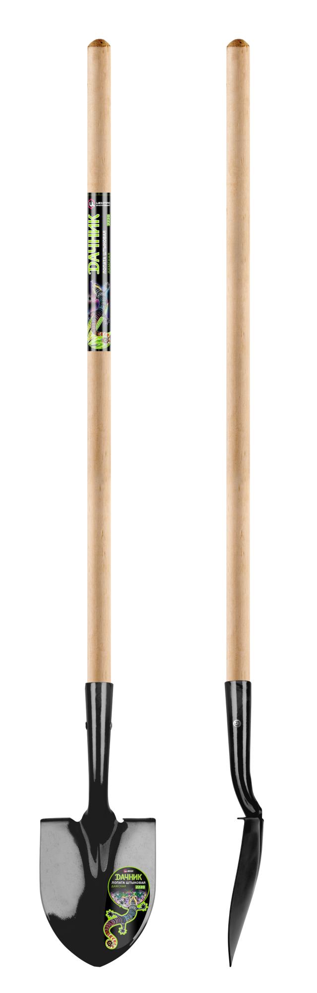 Лопата штыковая дамская ЦИ ДАЧНИК 155х200х1200 мм, деревянный черенок  2220
