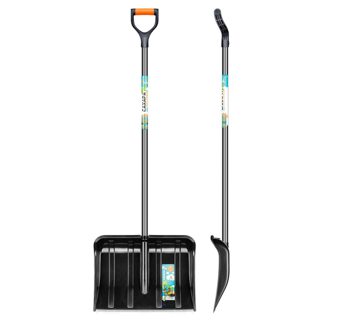 Лопата снеговая САХАРА 490х380х1470 мм, деревянный черенок