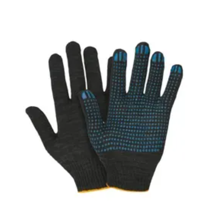Перчатки х/б с ПВХ 7 нитей черные